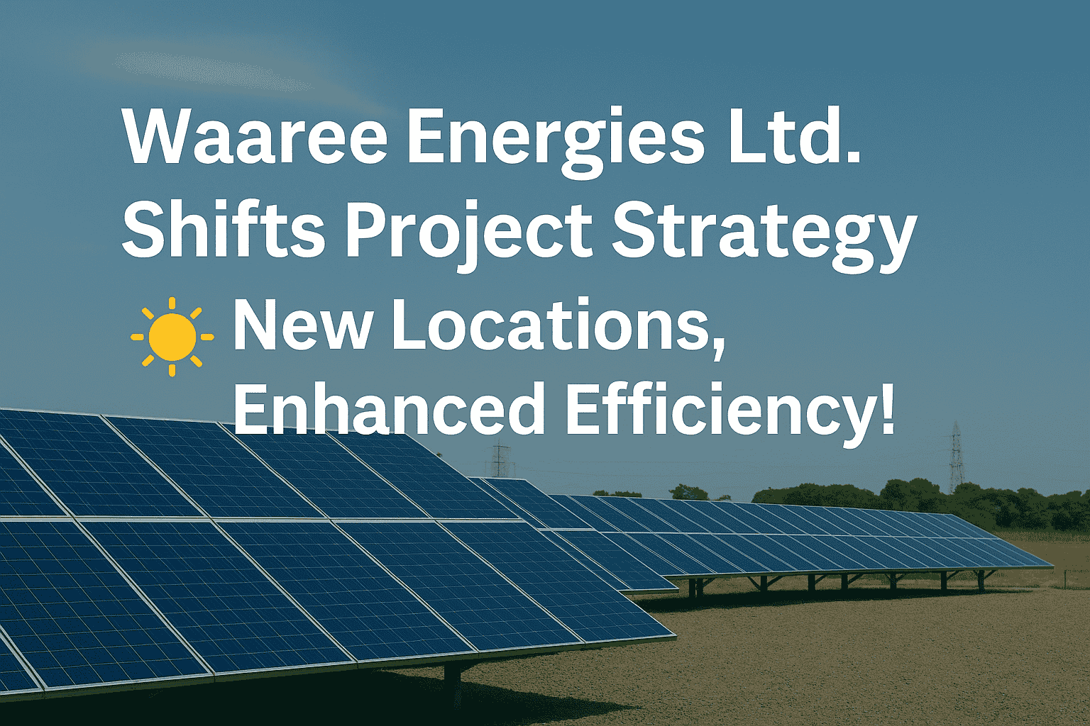 Waaree Energies Ltd. Revises Project Location for Optimized Execution: